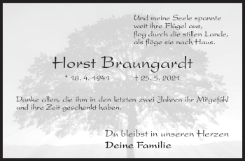 Traueranzeige von Horst Braungardt von Neue Presse Coburg