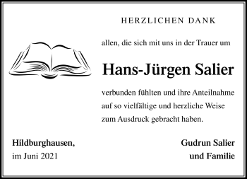 Traueranzeige von Hans-Jürgen Sailer von Südthüringer Presse