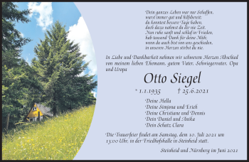 Traueranzeige von Otto Siegel von Südthüringer Presse