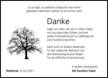 Traueranzeige von Werner Faber von Neue Presse Coburg