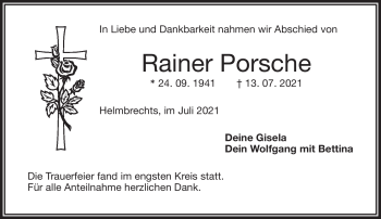 Traueranzeige von Rainer Porsche von Frankenpost