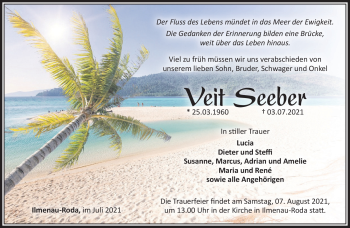 Traueranzeige von Veit Seeber von Südthüringer Presse
