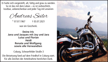 Traueranzeige von Andreas Seiler von Neue Presse Coburg