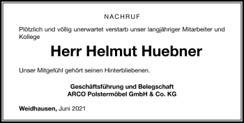 Traueranzeige von Helmut Hübner von Neue Presse Coburg