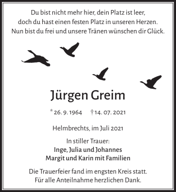 Traueranzeige von Jürgen Greim von Frankenpost
