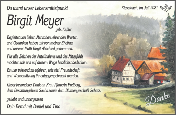 Traueranzeige von Birgit Meyer von Südthüringer Presse