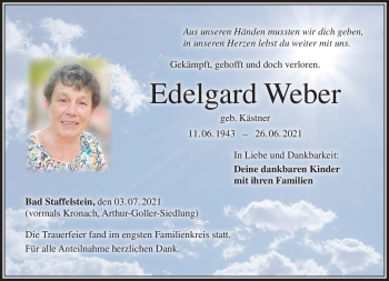 Traueranzeige von Edelgard Weber von Neue Presse Coburg