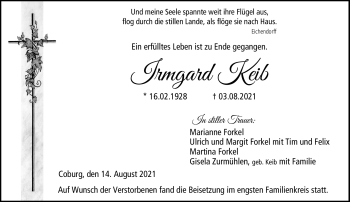 Traueranzeige von Irmgard Keib von Neue Presse Coburg