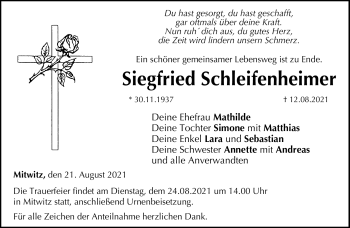 Traueranzeige von Siegfried Schleifenheimer von Neue Presse Coburg