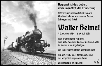 Traueranzeige von Walter Heß von Südthüringer Presse