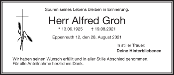Traueranzeige von Alfred Groh von Frankenpost