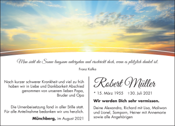 Traueranzeige von Robert Müller von Frankenpost