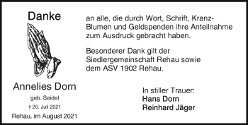 Traueranzeige von Annelies Dorn von Frankenpost