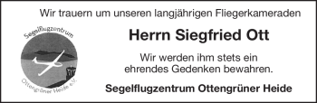 Traueranzeige von Siegfried Ott von Frankenpost