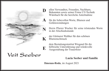 Traueranzeige von Veit Seeber von Südthüringer Presse