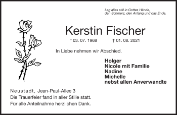 Traueranzeige von Kerstin Fischer von Neue Presse Coburg
