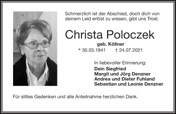 Traueranzeige von Christa Poloczek von Frankenpost