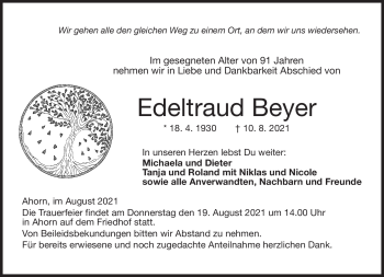 Traueranzeige von Edeltraud Beyer von Neue Presse Coburg
