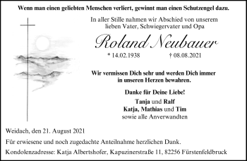 Traueranzeige von Roland Neubauer von Neue Presse Coburg