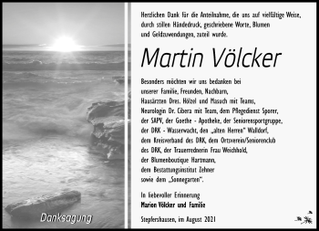 Traueranzeige von Martin Völcker von Südthüringer Presse