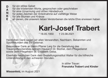 Traueranzeige von Karl-Josef Trabert von Südthüringer Presse