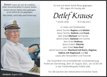 Traueranzeige von Detlef Krause von Südthüringer Presse