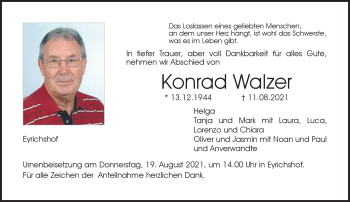 Traueranzeige von Konrad Walzer von Neue Presse Coburg