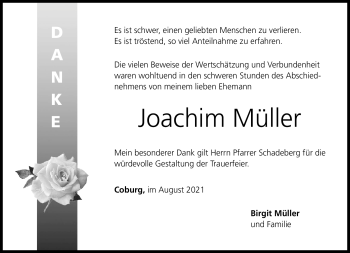 Traueranzeige von Joachim Müller von Neue Presse Coburg