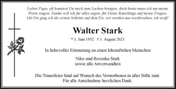 Traueranzeige von Walter Stark von Frankenpost