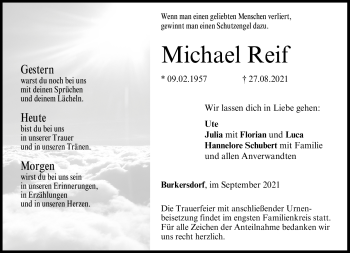 Traueranzeige von Michael Reif von Neue Presse Coburg