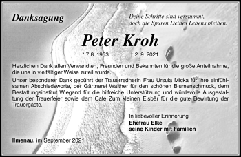 Traueranzeige von Peter Kroh von Südthüringer Presse