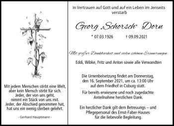 Traueranzeige von Georg Dorn von Neue Presse Coburg
