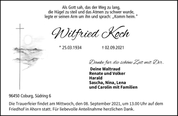 Traueranzeige von Wilfried Koch von Neue Presse Coburg