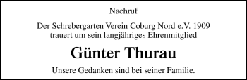 Traueranzeige von Günter Thurau von Neue Presse Coburg