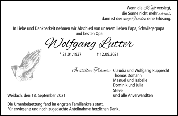 Traueranzeige von Wolfgang Lutter von Neue Presse Coburg