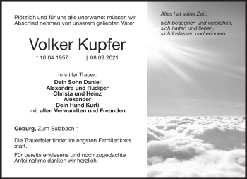 Traueranzeige von Volker Kupfer von Neue Presse Coburg