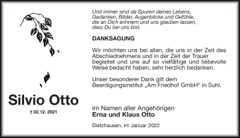 Traueranzeige von Silvio Otto von Südthüringer Presse
