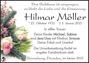 Traueranzeige von Hilmar Möller von Südthüringer Presse