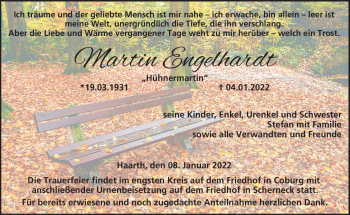 Traueranzeige von Martin Engelhardt von Neue Presse Coburg