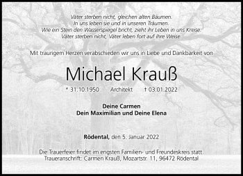 Traueranzeige von Michael Krauß von Neue Presse Coburg