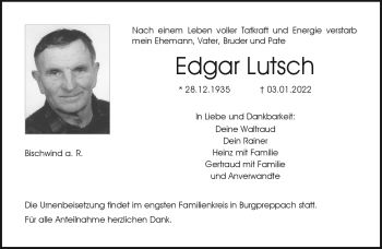 Traueranzeige von Edgar Lutsch von Neue Presse Coburg