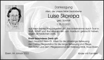 Traueranzeige von Luise Skorepa von Neue Presse Coburg