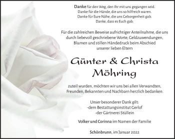 Traueranzeige von Günter Möhring von Südthüringer Presse