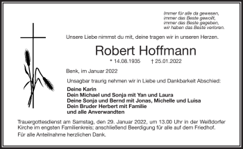 Traueranzeige von Robert Hoffmann von Frankenpost
