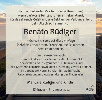 Traueranzeige von Renato Rüdiger von Südthüringer Presse