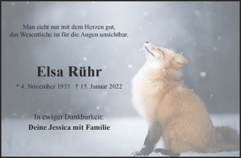 Traueranzeige von Elsa Rühr von Frankenpost