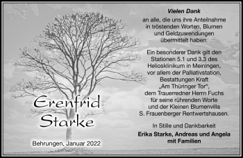 Traueranzeige von Erenfried Starke von Südthüringer Presse