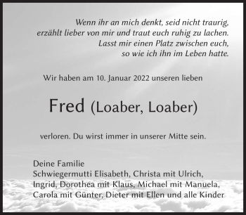 Traueranzeige von Fred  von Neue Presse Coburg