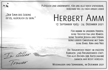 Traueranzeige von Herbert Amm von Südthüringer Presse