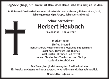 Traueranzeige von Herbert Heubach von Südthüringer Presse